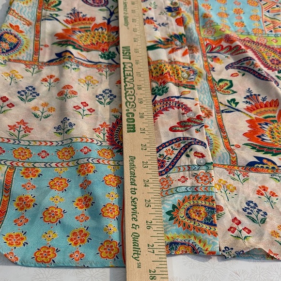 Boho pattern Rose & Olive Multicolor Paisley Button Down Shirt - Picture 12 of 12